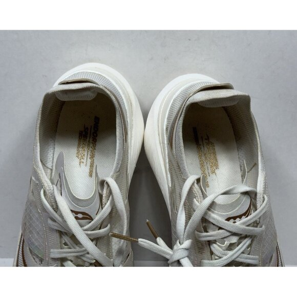 Saucony Endorphin Elite Mens Running Shoes Sz 8.5 White Gold Sneakers S20768-13 - Picture 11 of 11